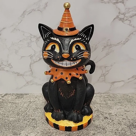 Retro Halloween black cat Statue Decor - Picture 2 of 6